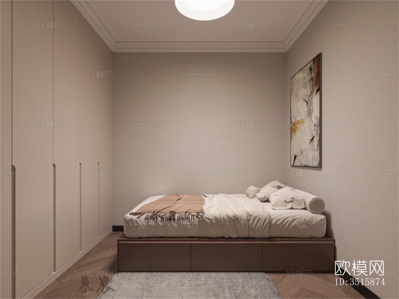 现代平层效果图下载（渲染图4）