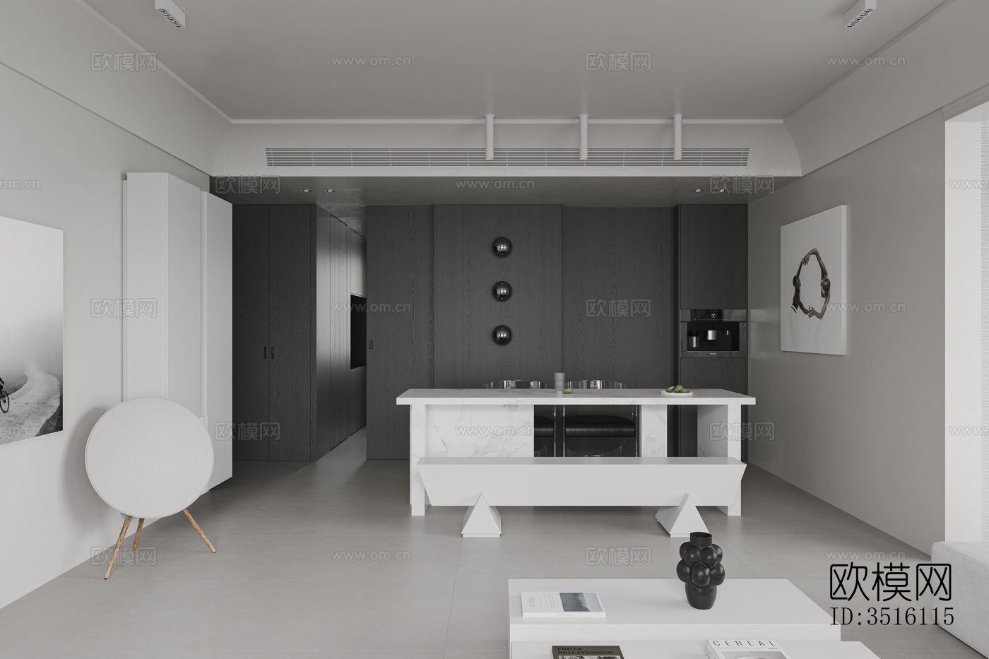 现代平层效果图下载（渲染图3）