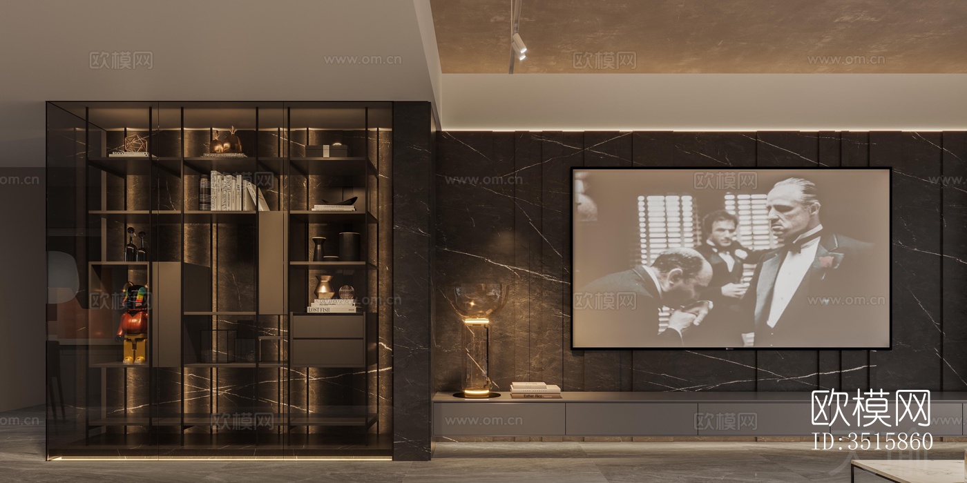 现代平层效果图下载（渲染图4）