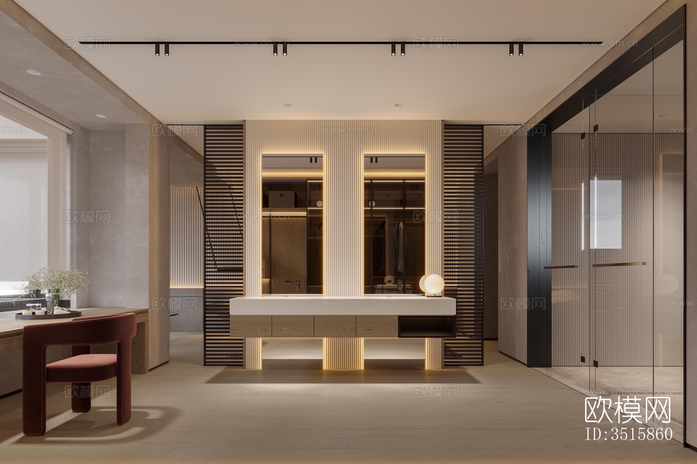 现代平层效果图下载（渲染图5）