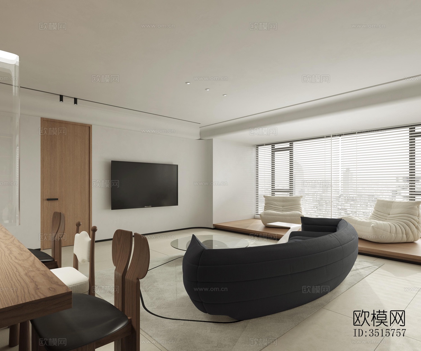 现代平层效果图下载（渲染图4）