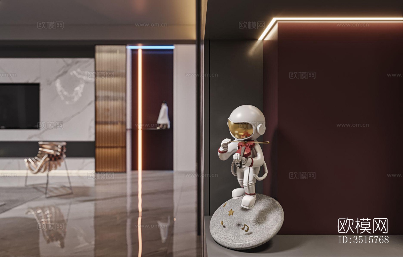 现代平层效果图下载（渲染图1）