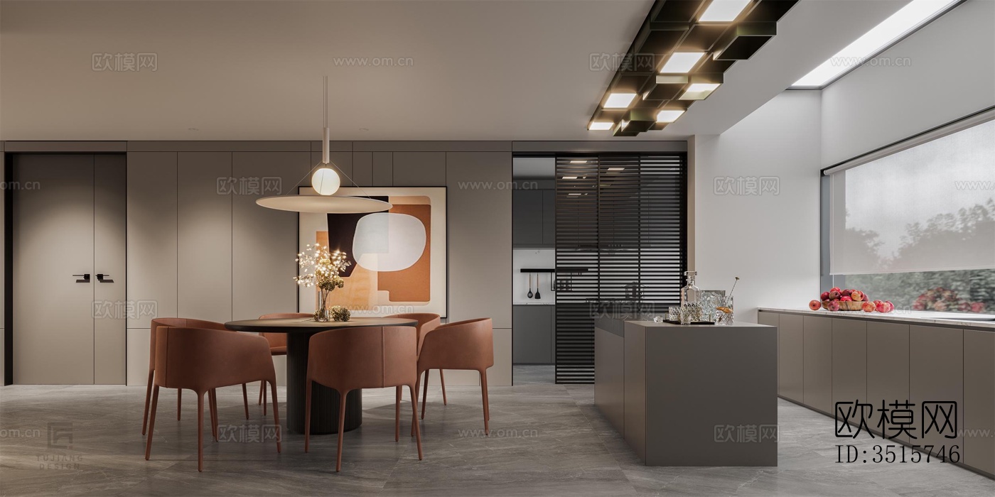 现代平层效果图下载（渲染图2）