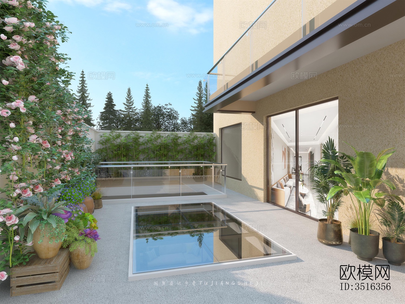 现代平层效果图下载（渲染图3）