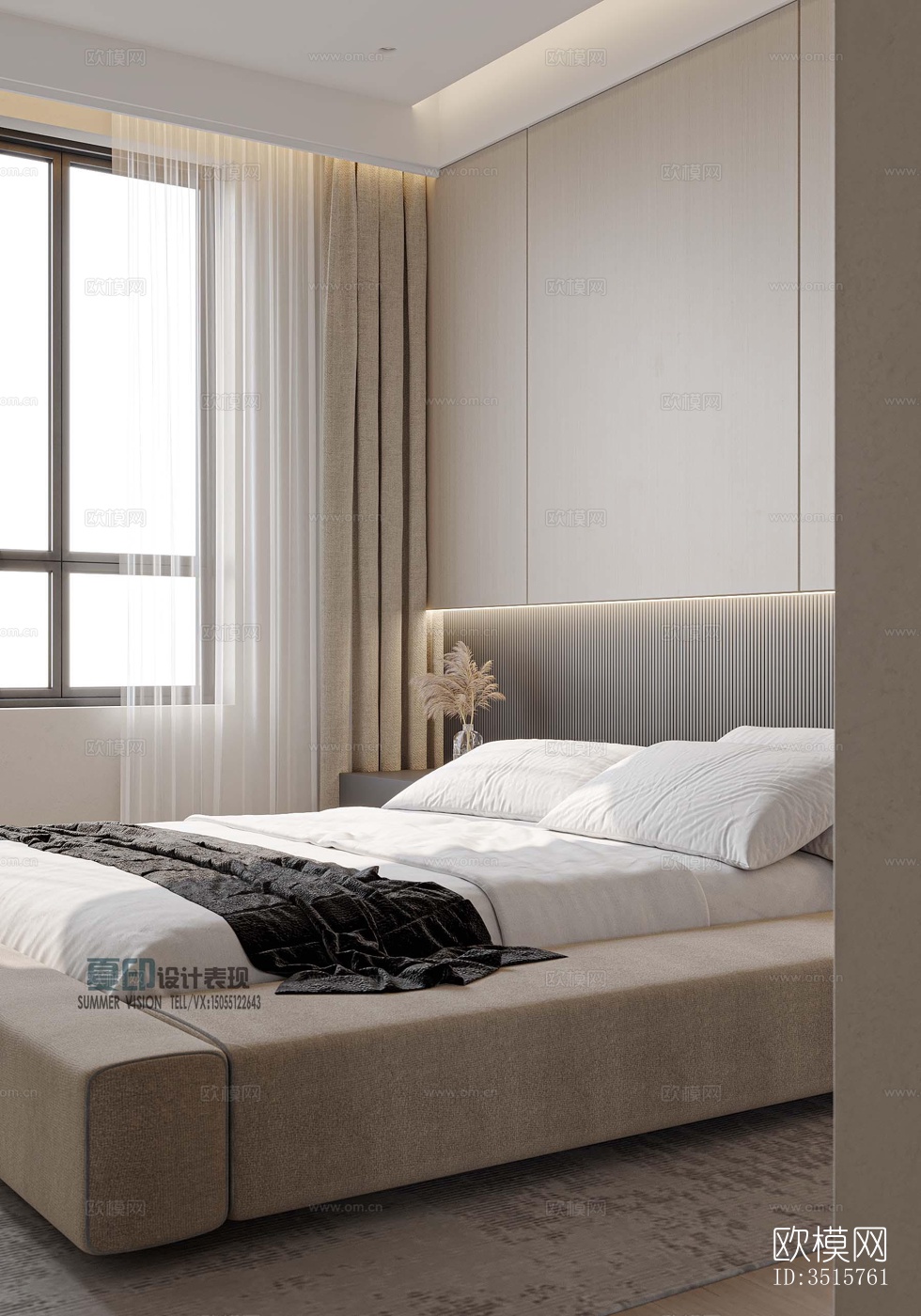 现代平层效果图下载（渲染图6）