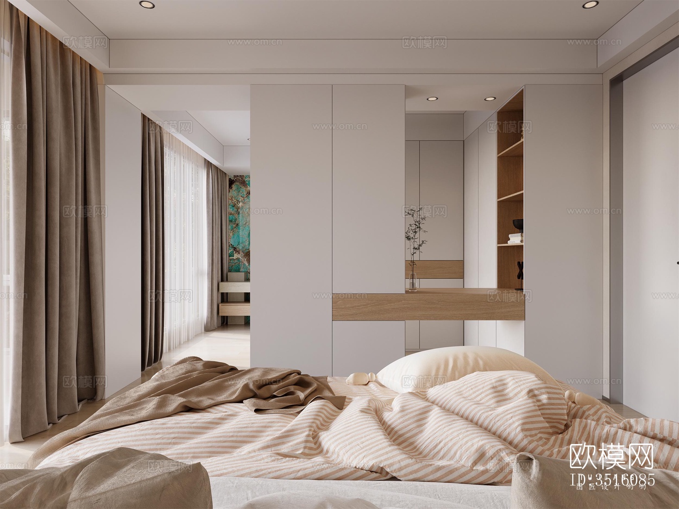 现代平层效果图下载（渲染图5）