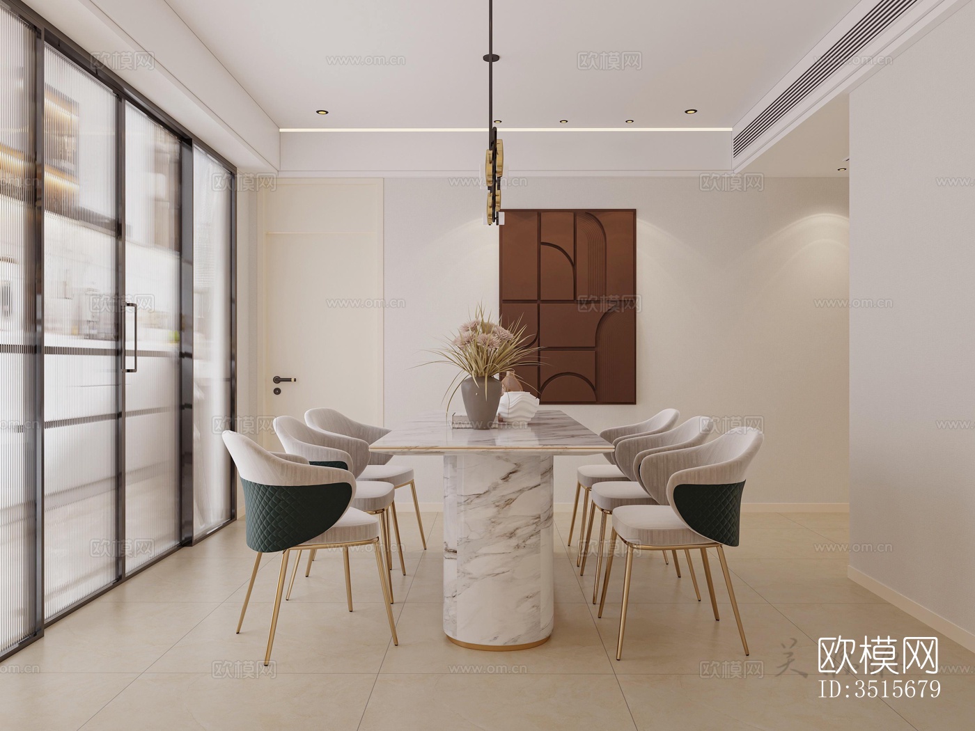 现代平层效果图下载（渲染图5）