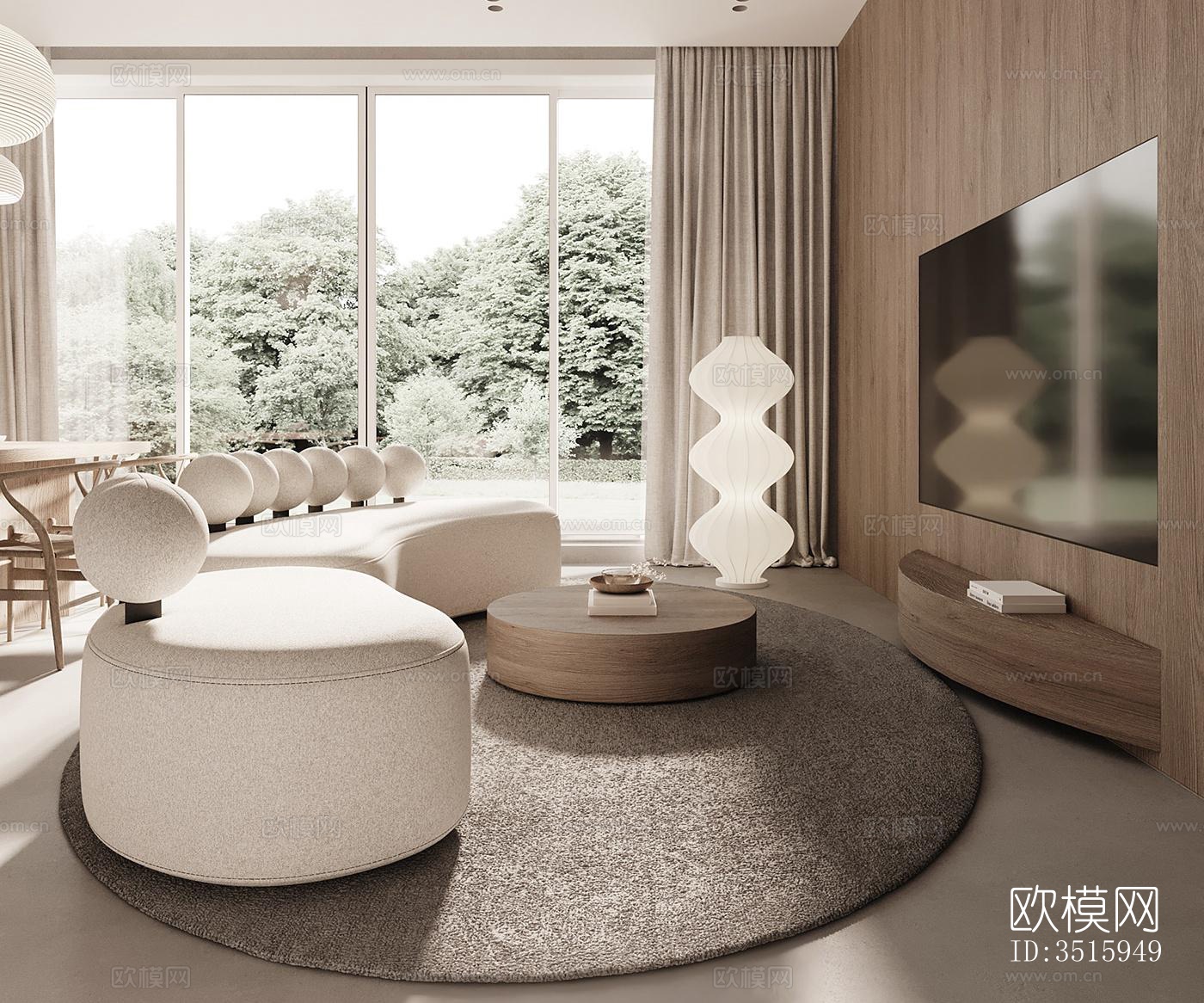 现代平层效果图下载（渲染图6）