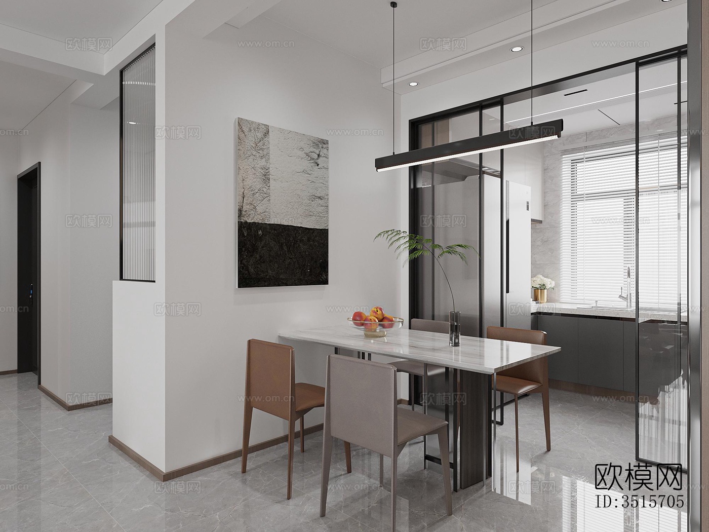 现代平层效果图下载（渲染图4）