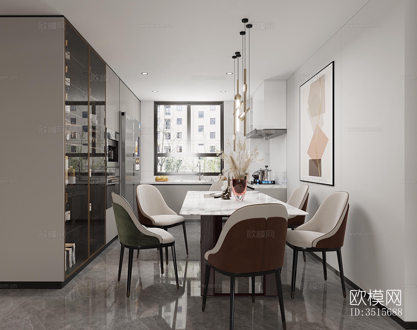 现代平层效果图下载（渲染图8）