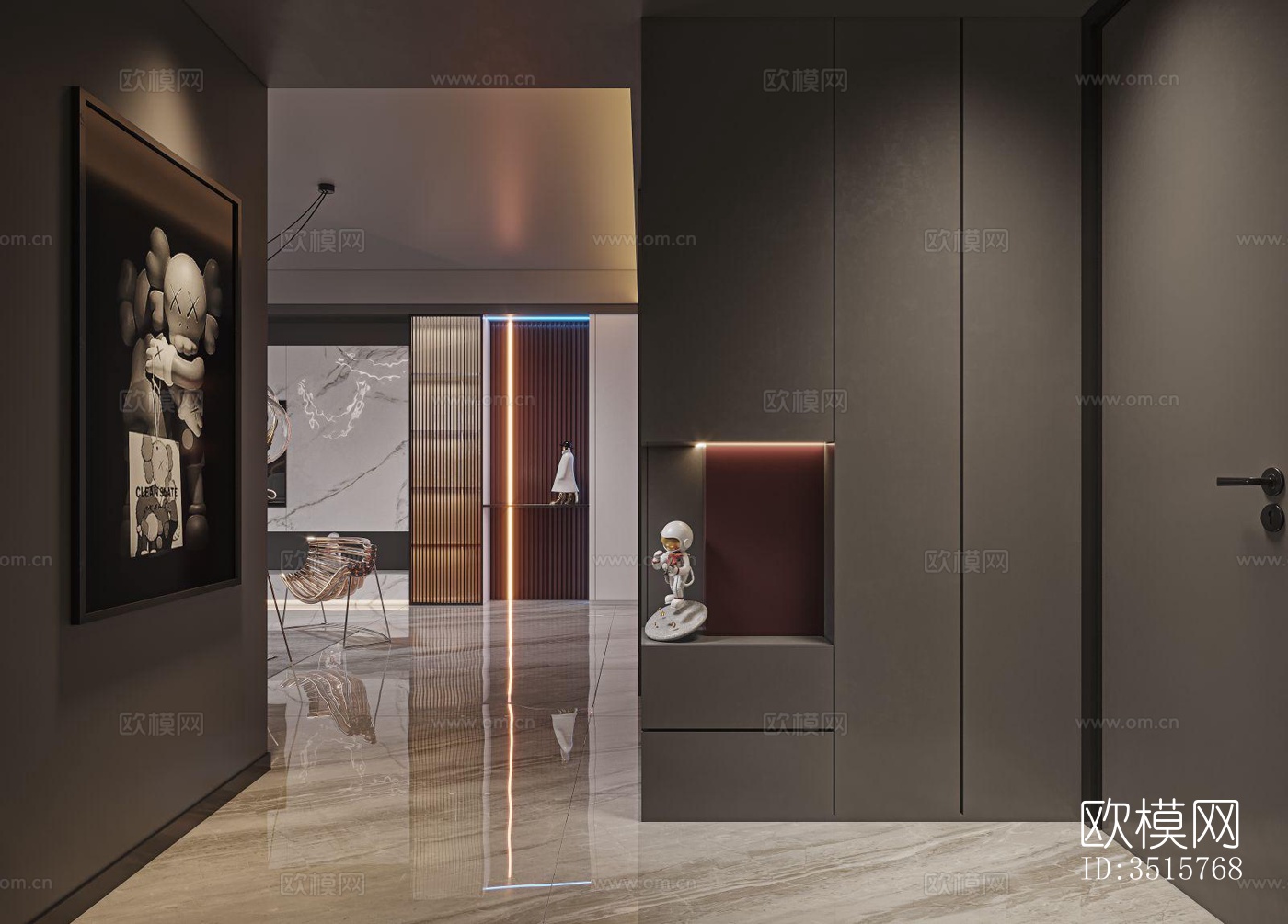 现代平层效果图下载（渲染图4）