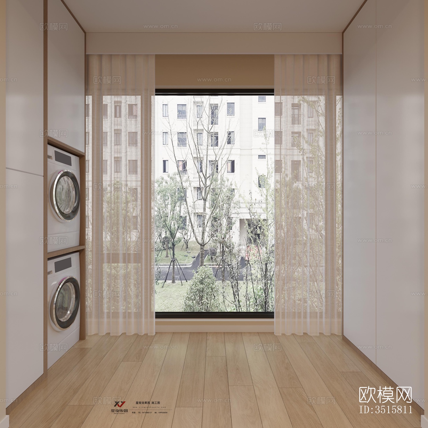 现代平层效果图下载（渲染图8）