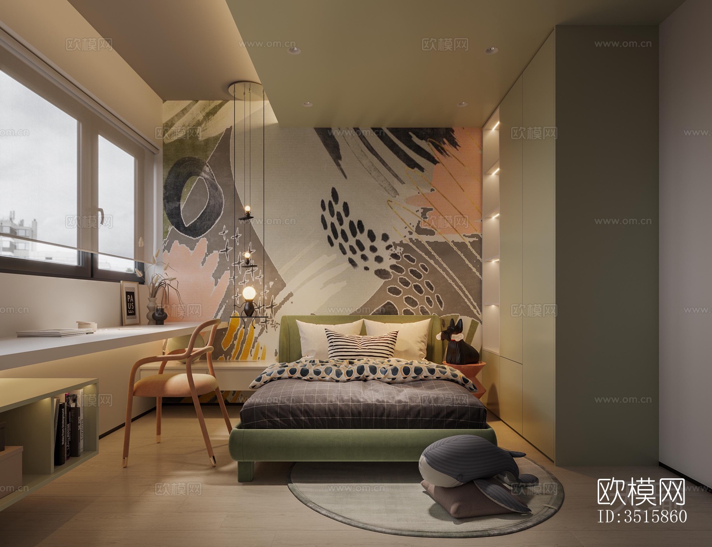 现代平层效果图下载（渲染图11）