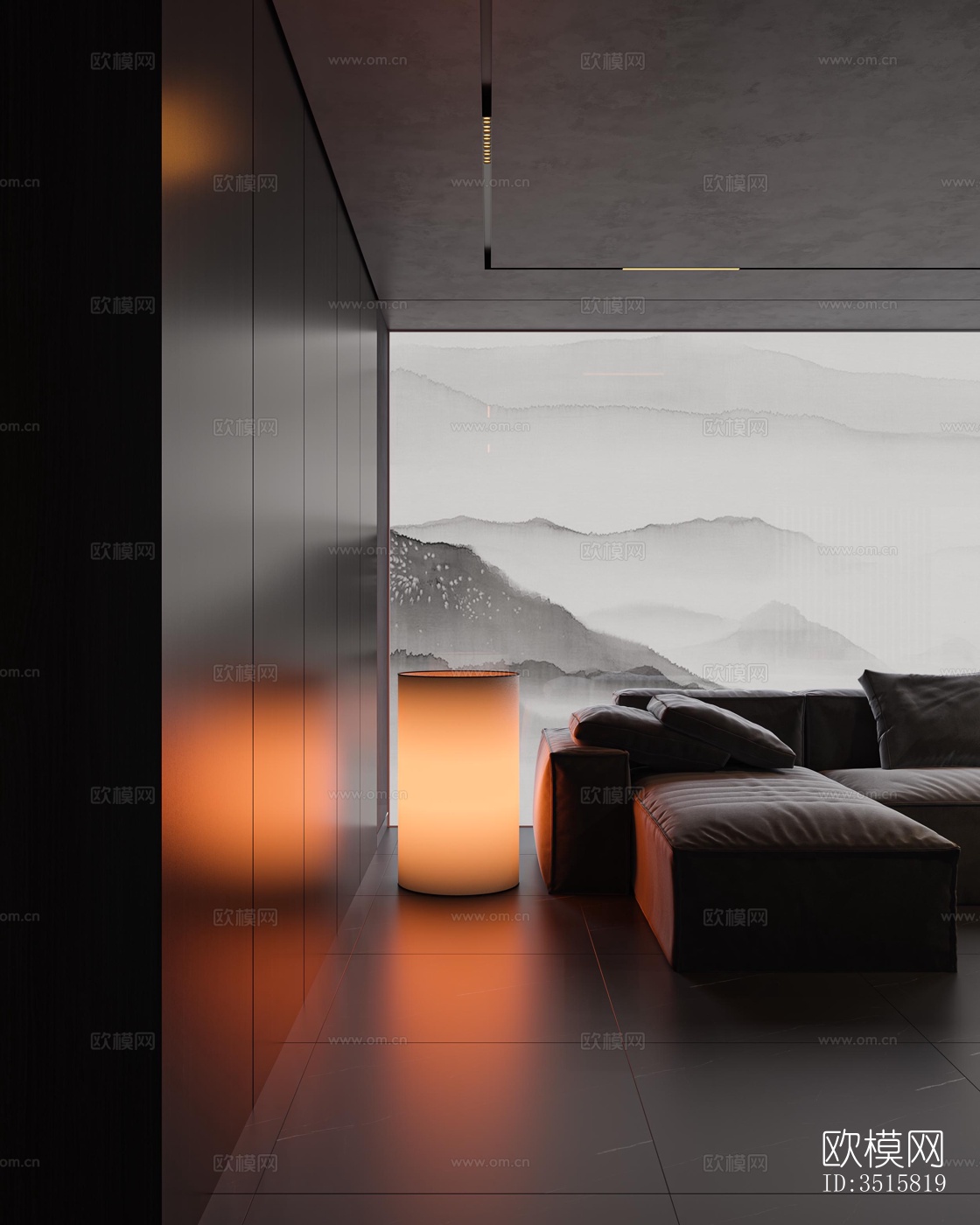 现代平层效果图下载（渲染图6）