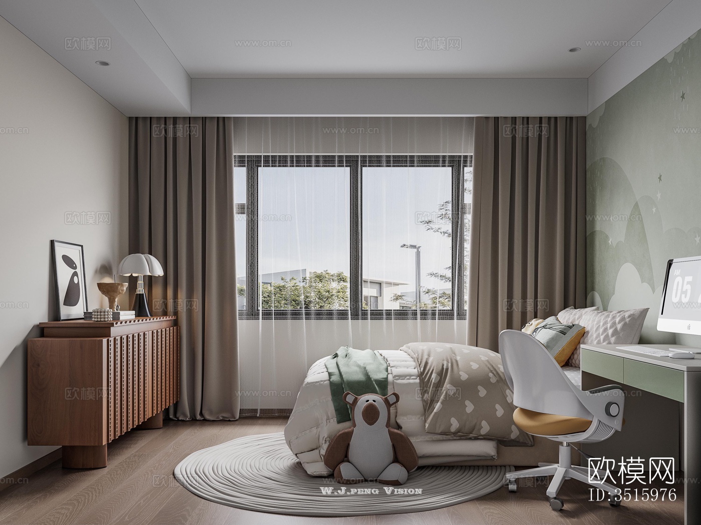 现代平层效果图下载（渲染图4）