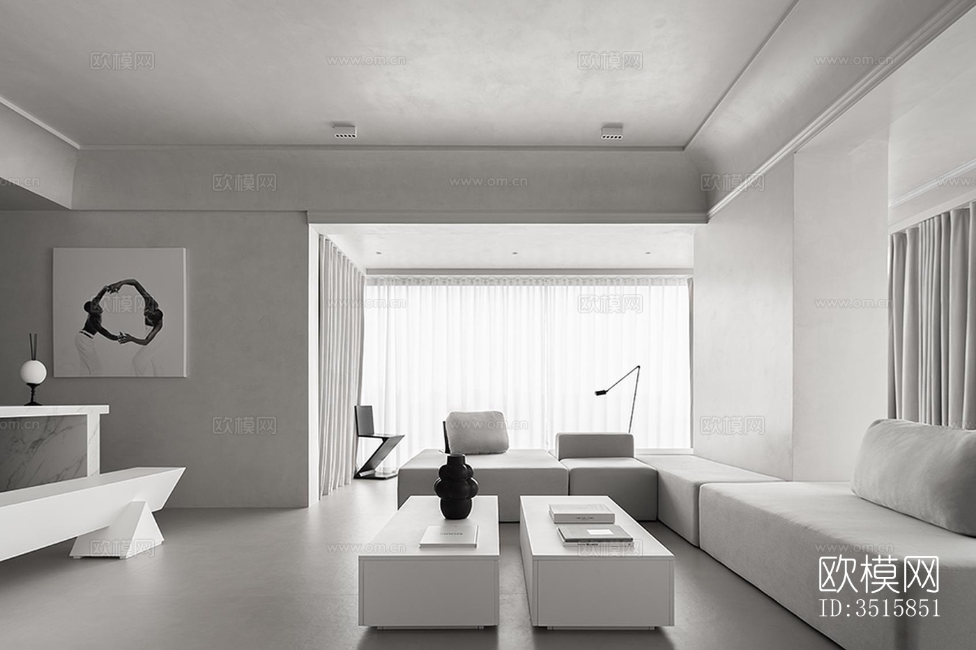 现代平层效果图下载（渲染图2）