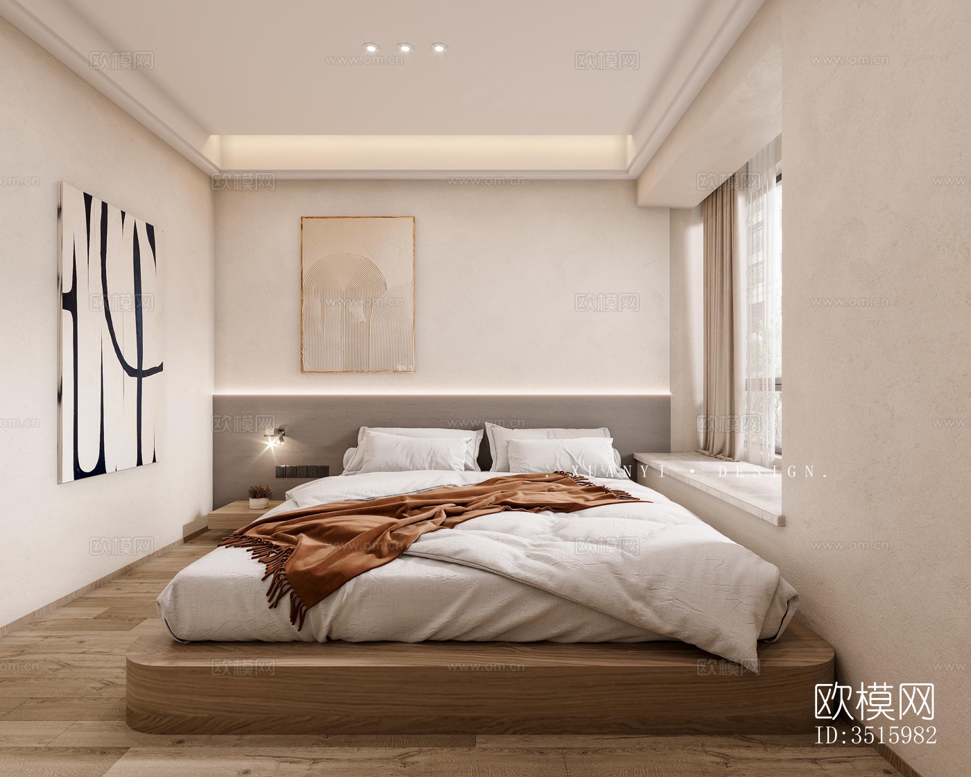 现代平层效果图下载（渲染图4）