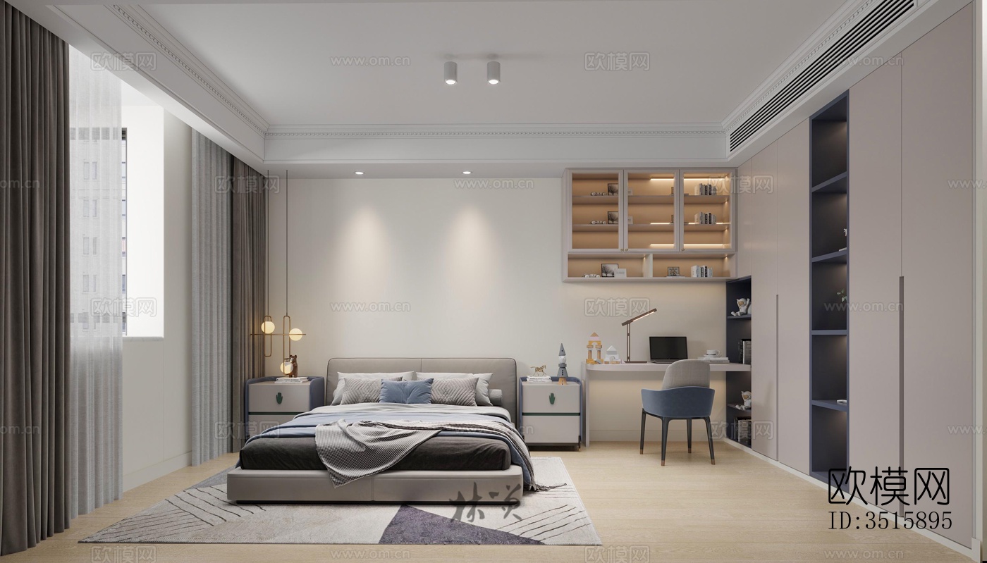 现代平层效果图下载（渲染图4）