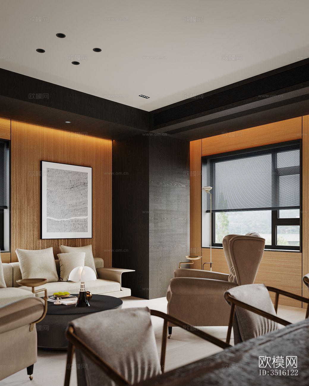 现代平层效果图下载（渲染图6）