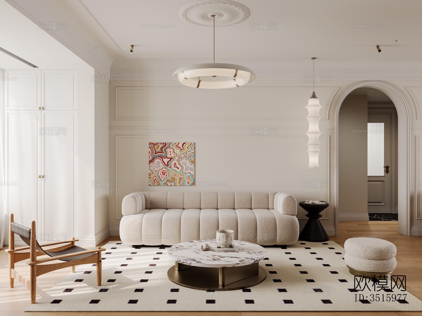 现代平层效果图下载（渲染图4）