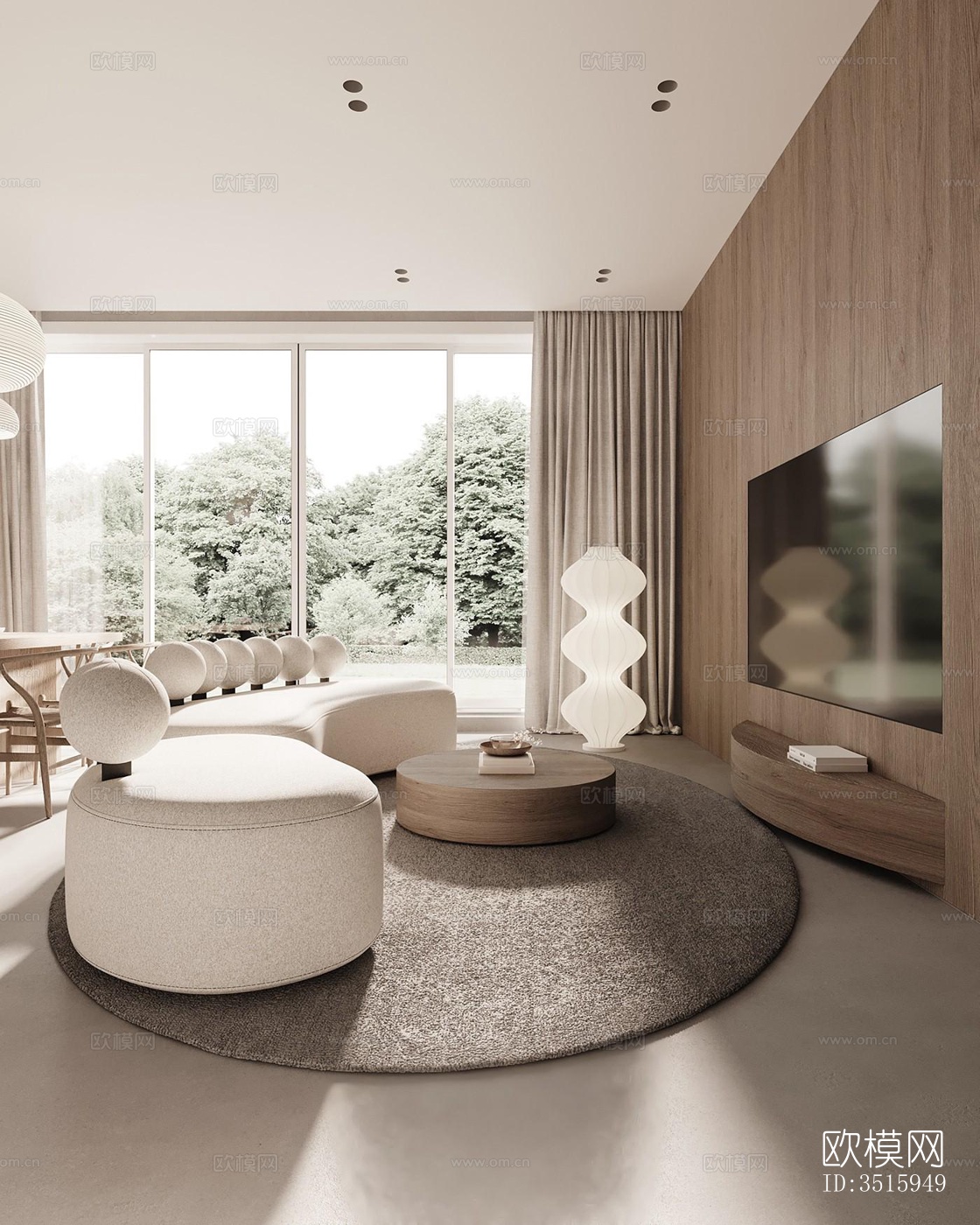 现代平层效果图下载（渲染图1）