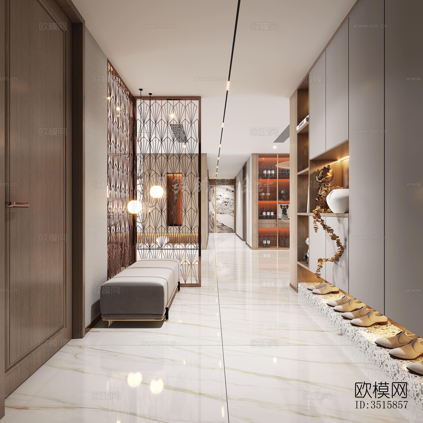 现代平层效果图下载（渲染图4）