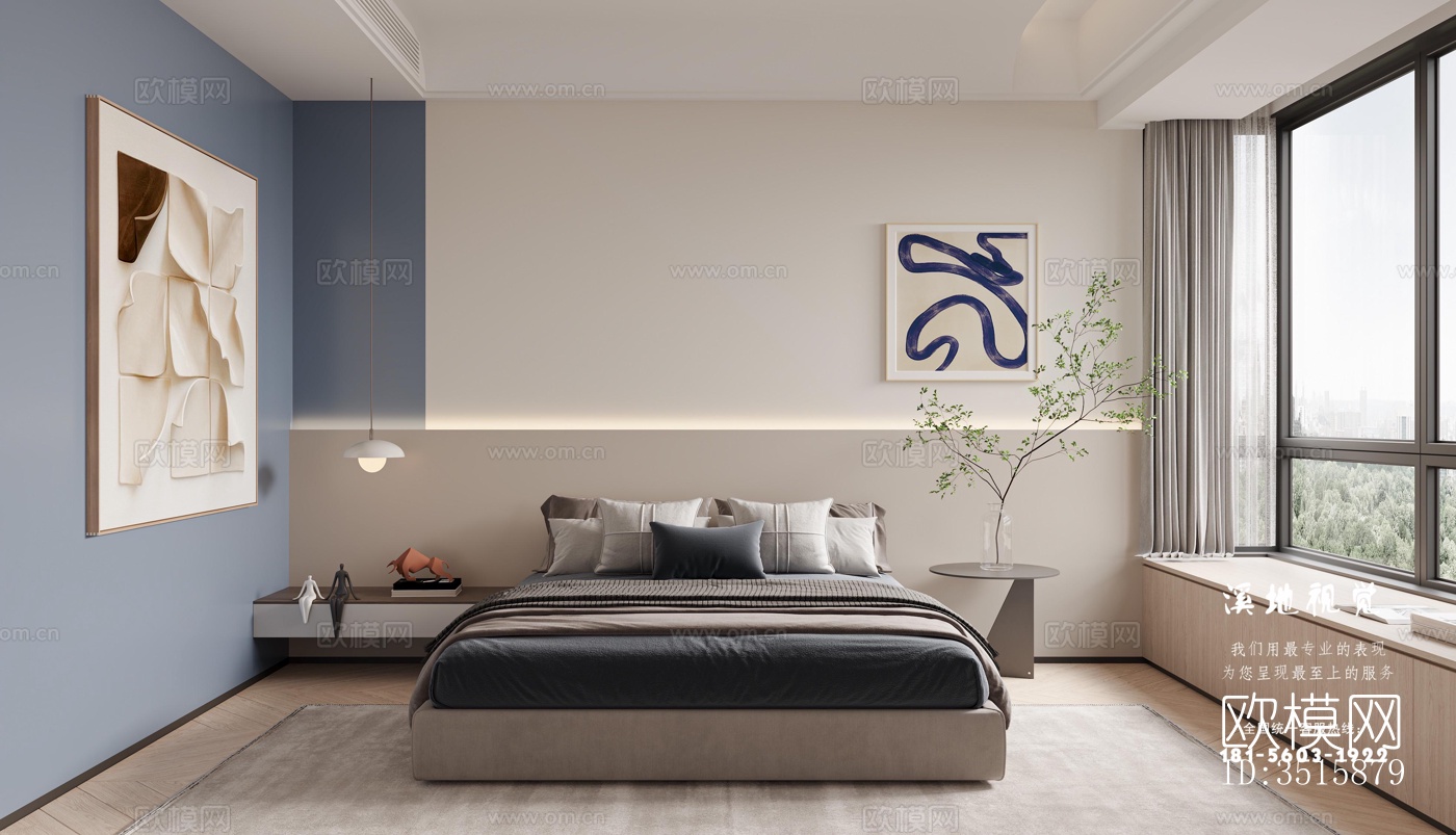 现代平层效果图下载（渲染图6）