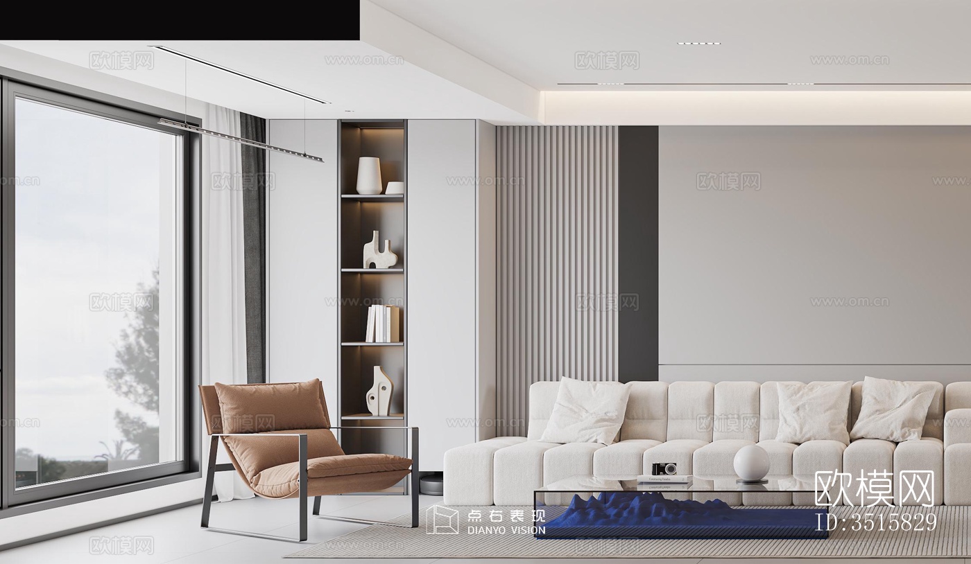 现代平层效果图下载（渲染图9）