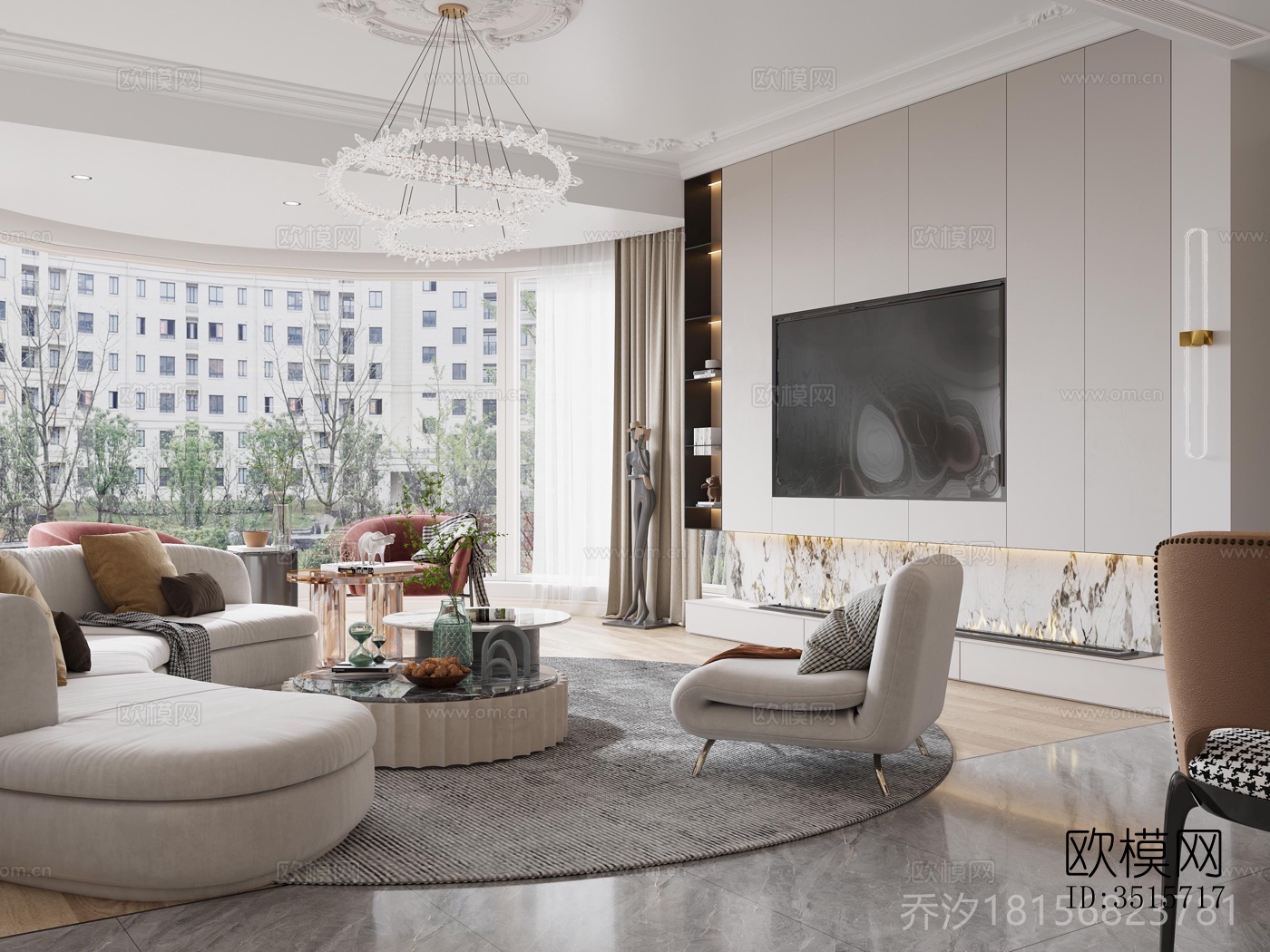 现代平层效果图下载（渲染图3）