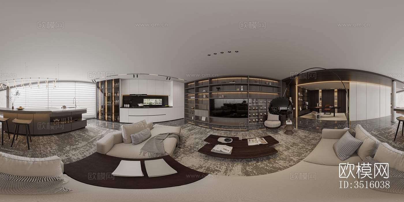 现代平层效果图下载（渲染图6）