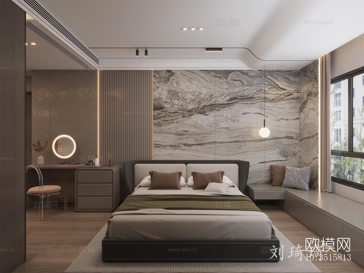 现代平层效果图下载（渲染图2）