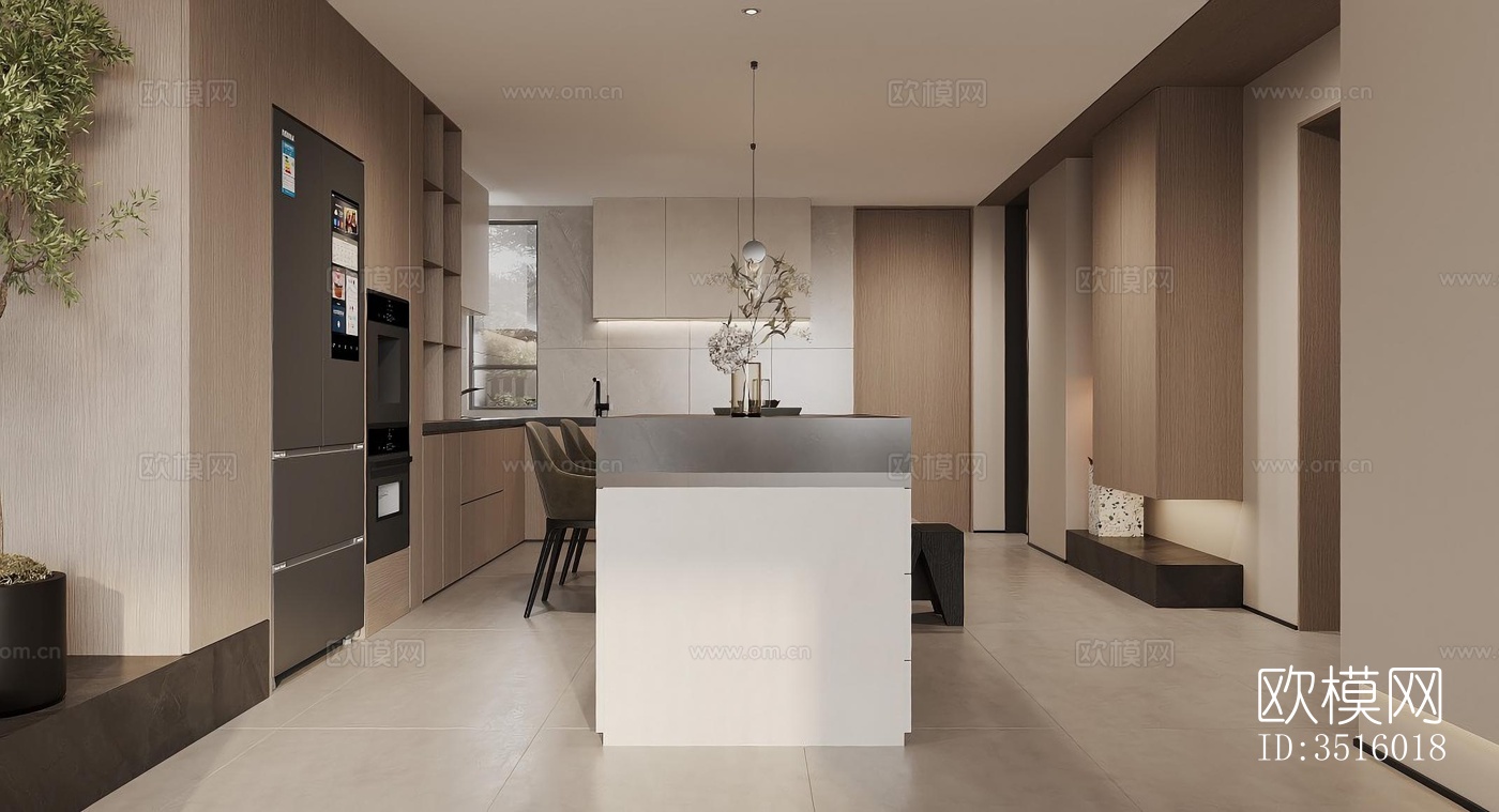 现代平层效果图下载（渲染图1）