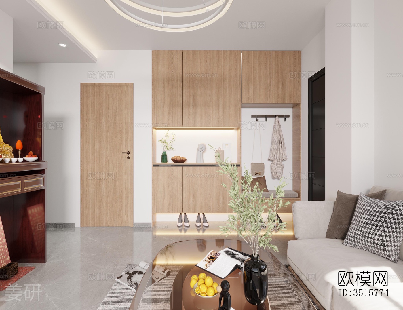 现代平层效果图下载（渲染图3）