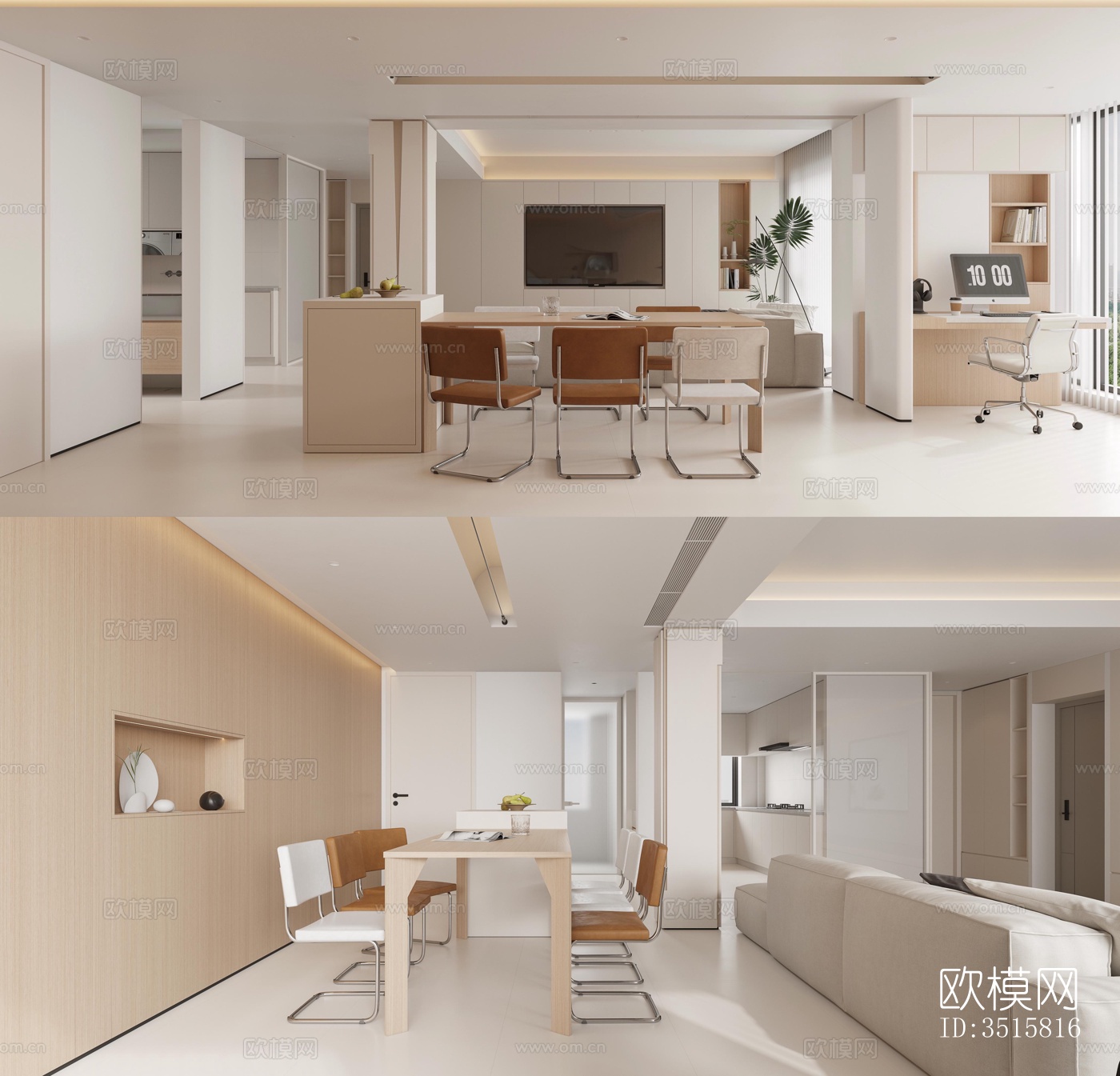 现代平层效果图下载（渲染图8）