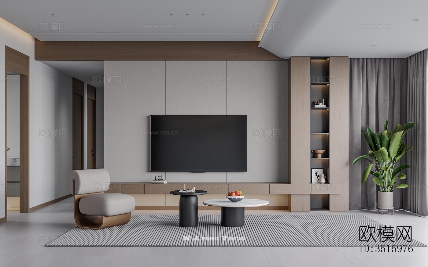 现代平层效果图下载（渲染图7）