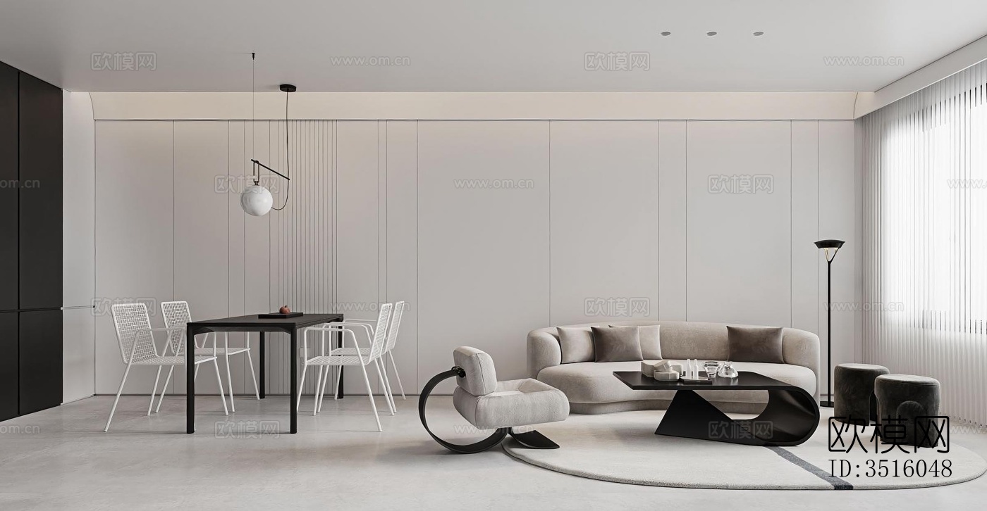 现代平层效果图下载（渲染图13）