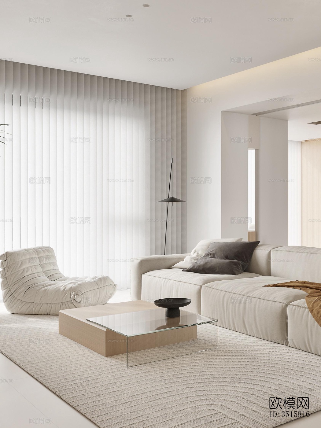 现代平层效果图下载（渲染图3）