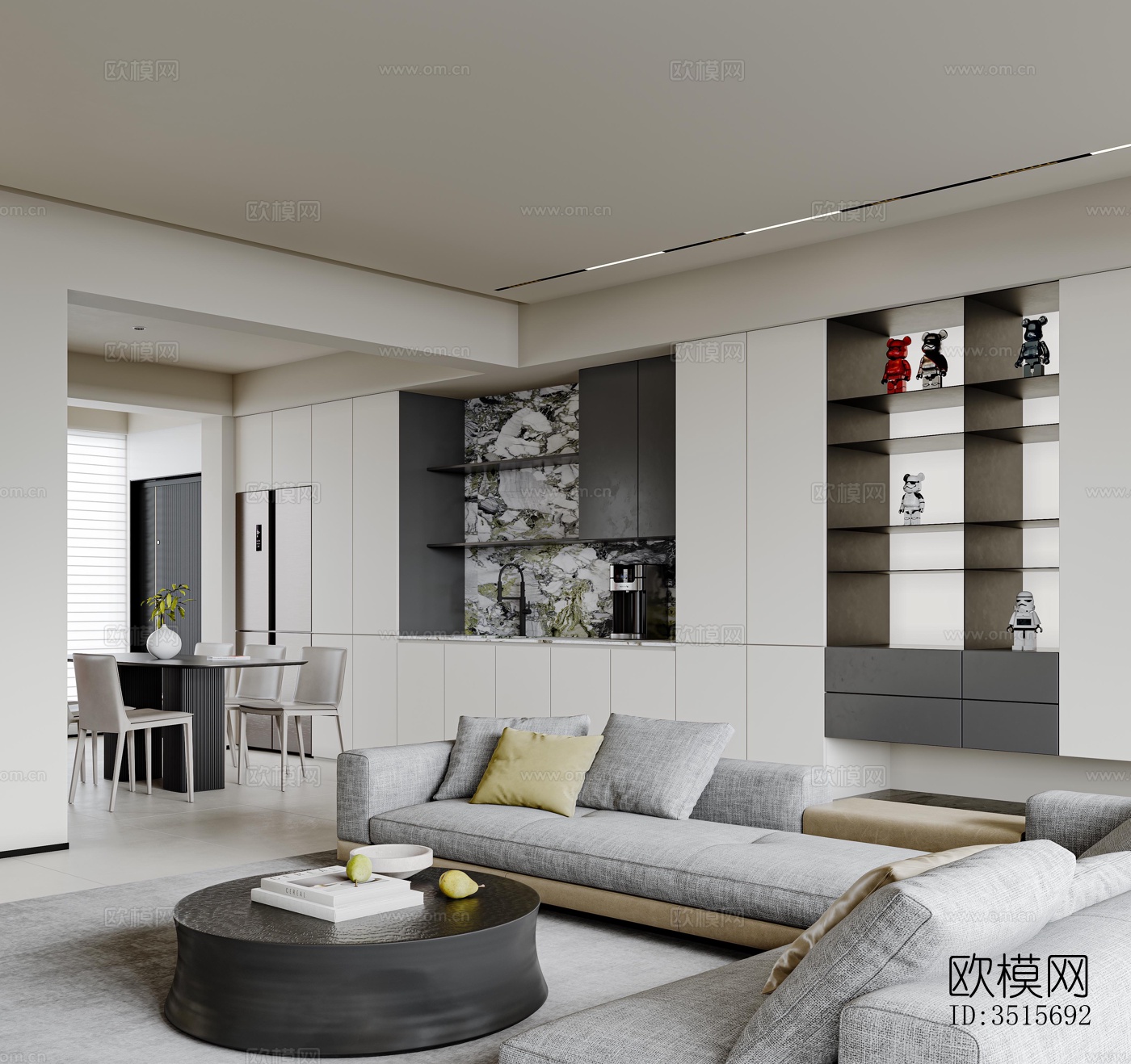 现代平层效果图下载（渲染图2）