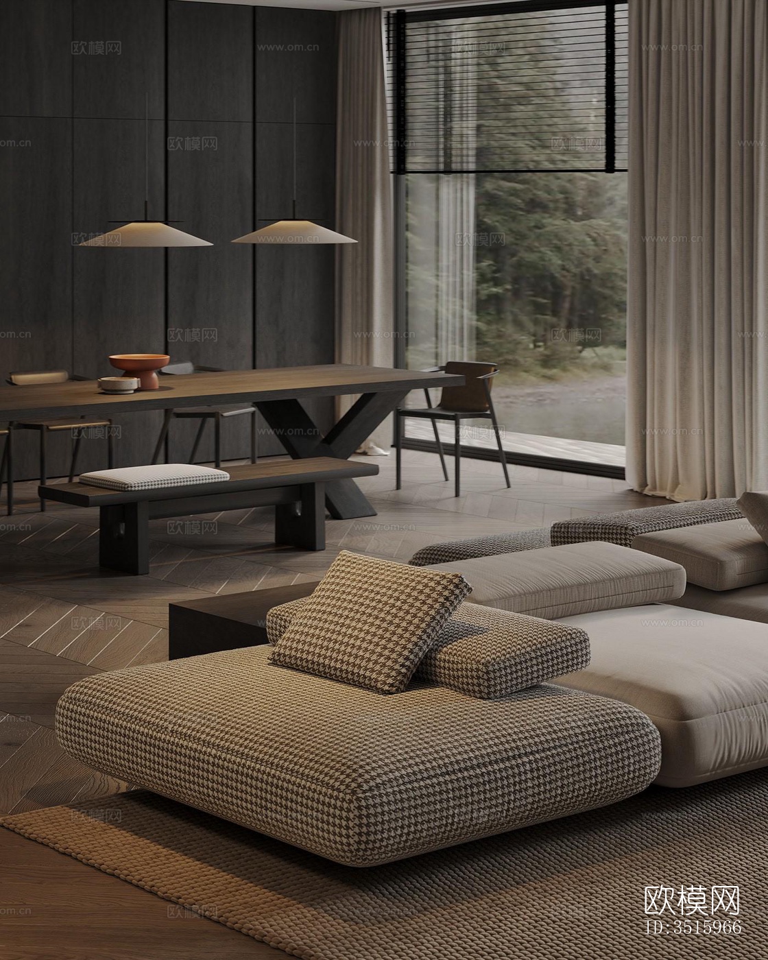 现代平层效果图下载（渲染图8）