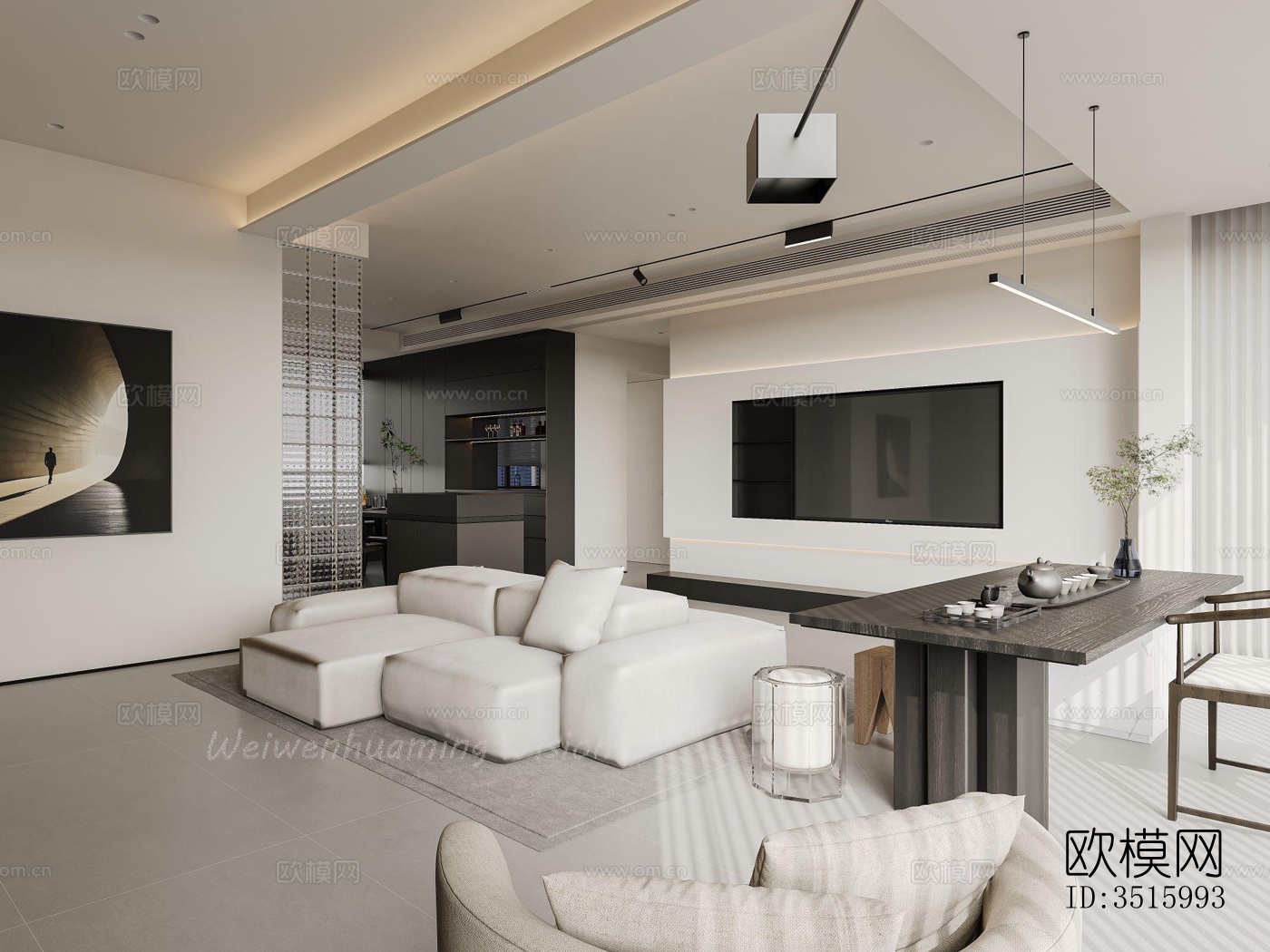 现代平层效果图下载（渲染图5）