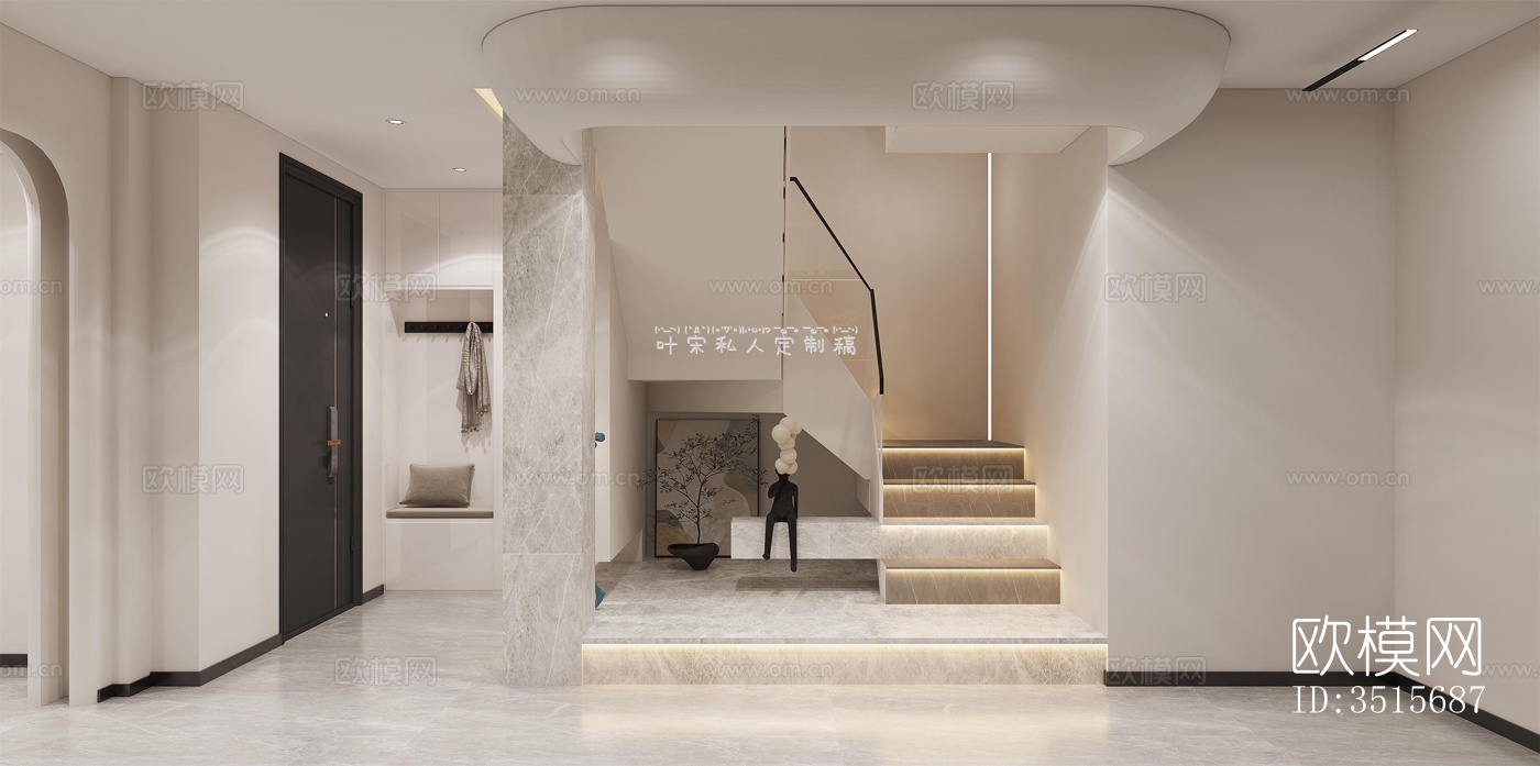 现代平层效果图下载（渲染图6）