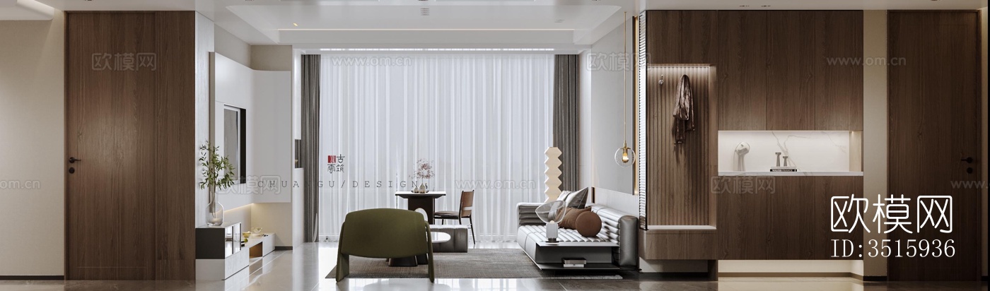 现代平层效果图下载（渲染图3）