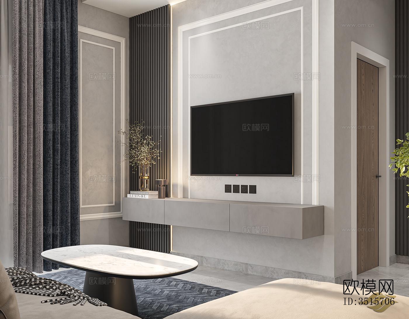 现代平层效果图下载（渲染图11）