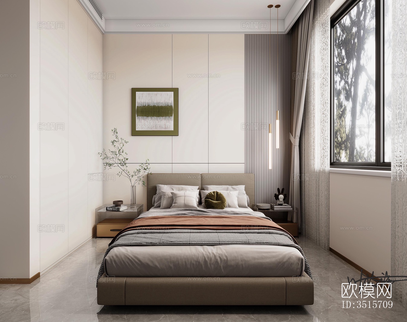 现代平层效果图下载（渲染图6）