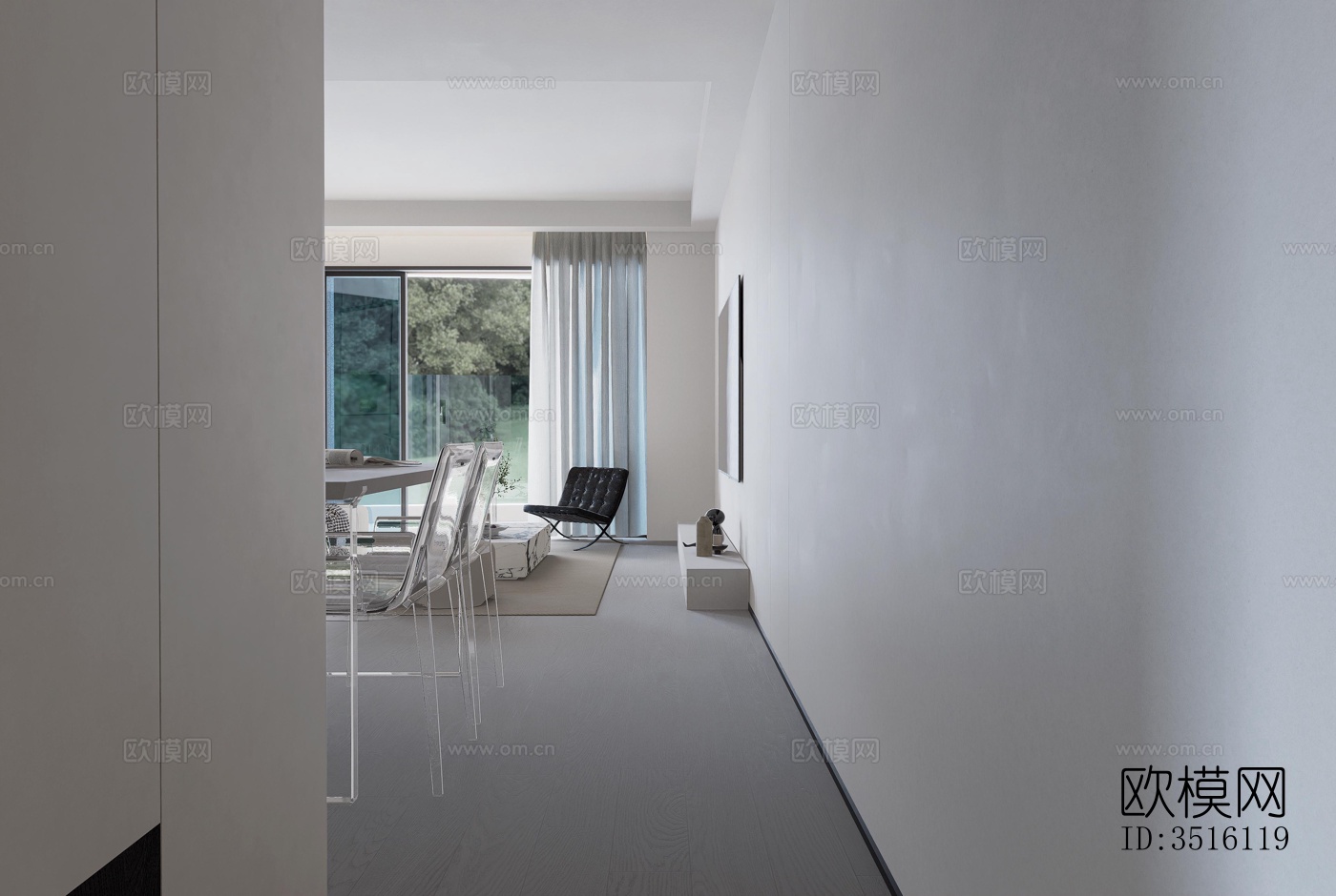 现代平层效果图下载（渲染图1）