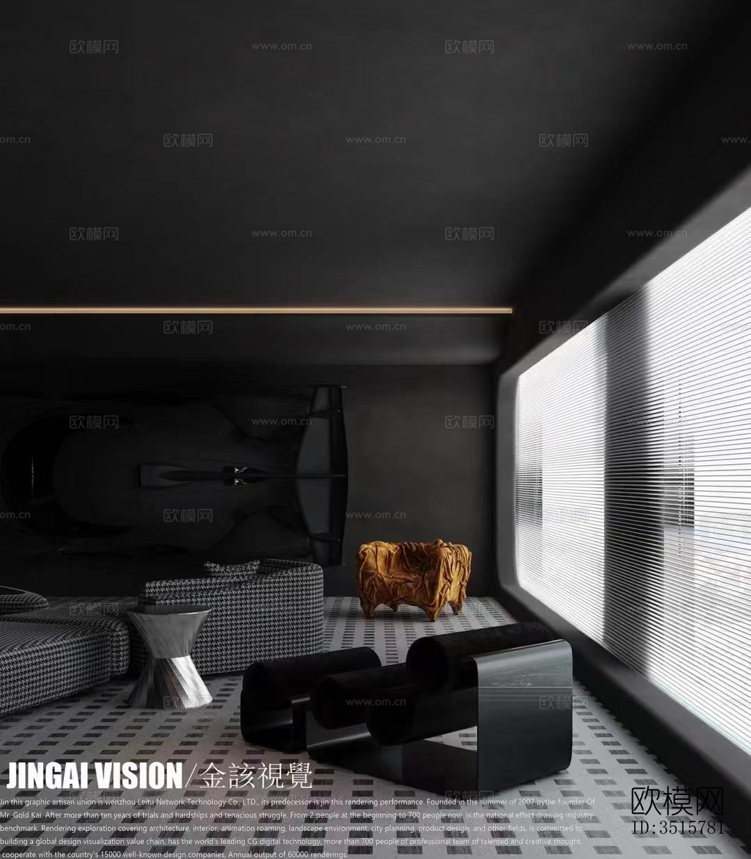 现代平层效果图下载（渲染图6）