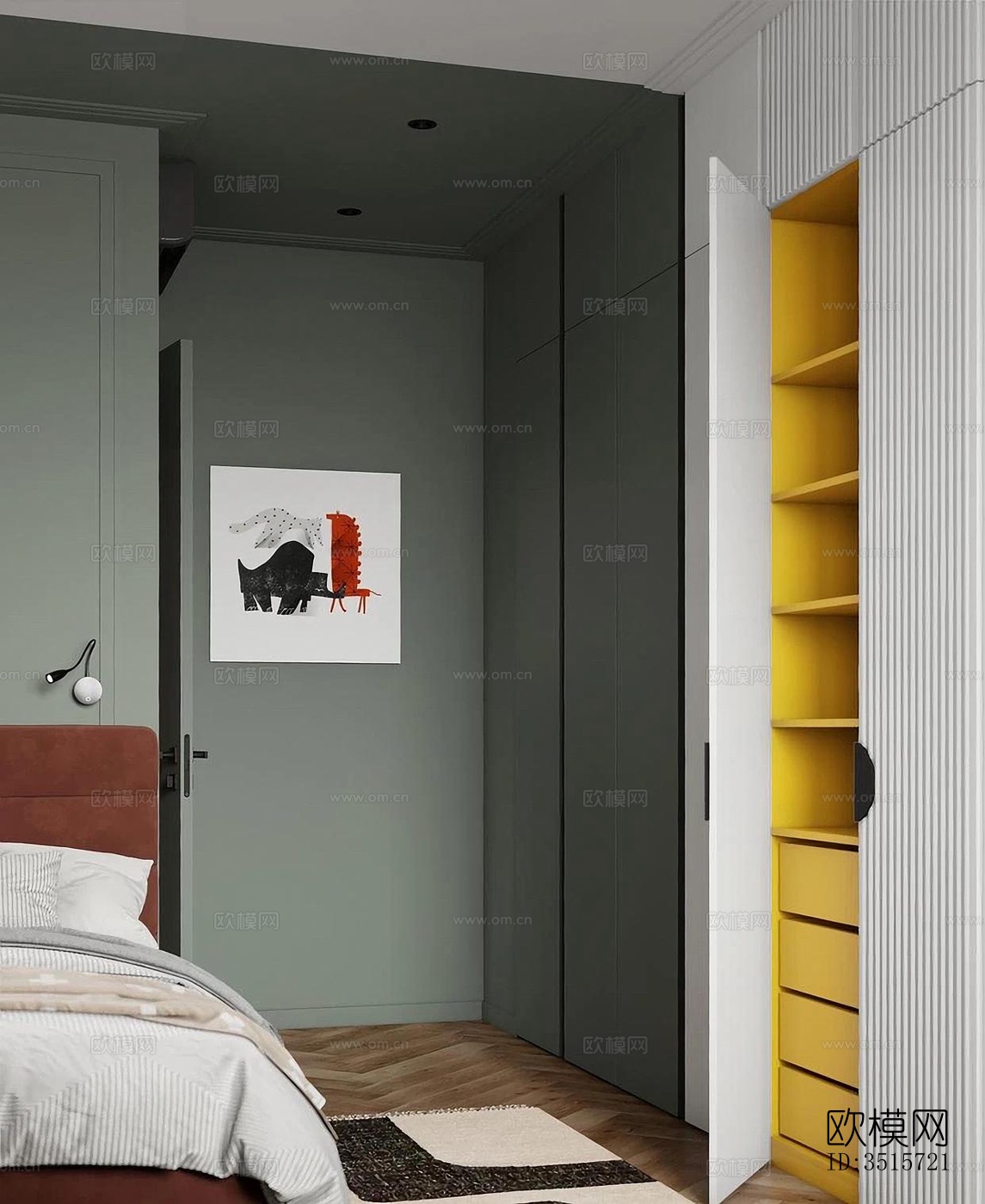 现代平层效果图下载（渲染图9）