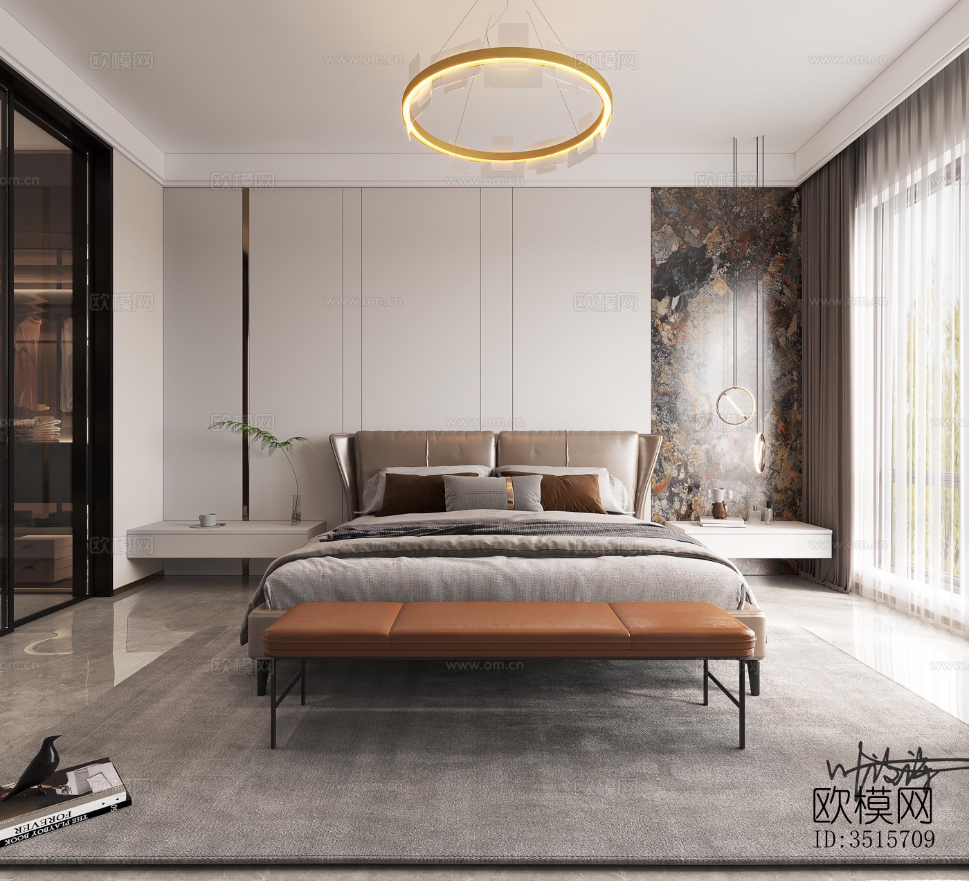 现代平层效果图下载（渲染图9）