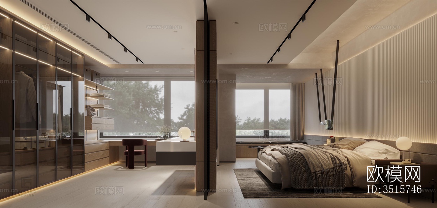 现代平层效果图下载（渲染图9）