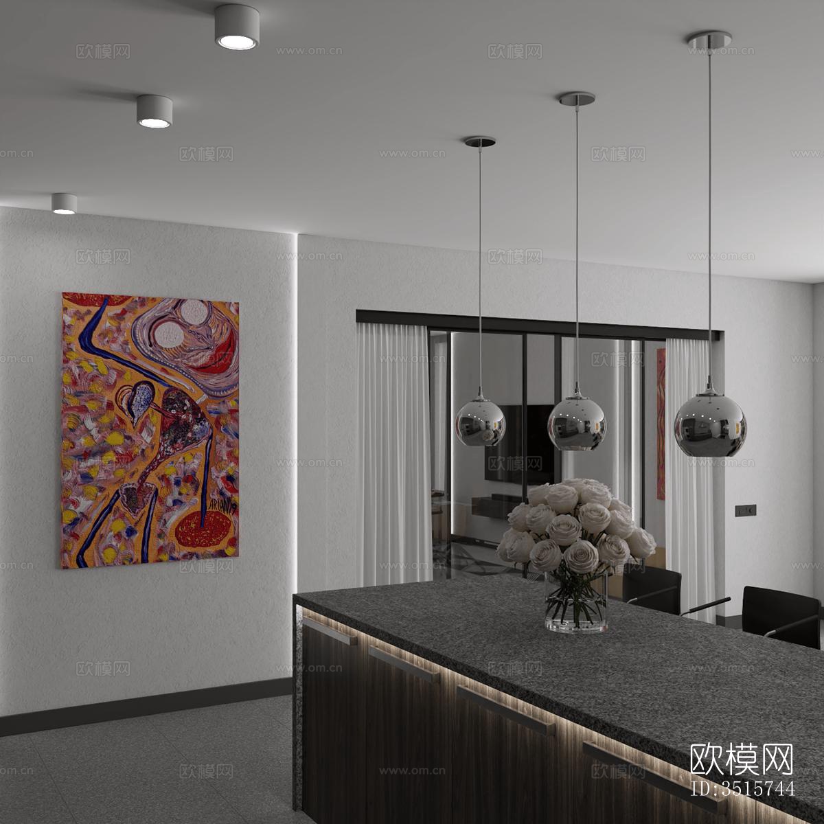 现代平层效果图下载（渲染图12）